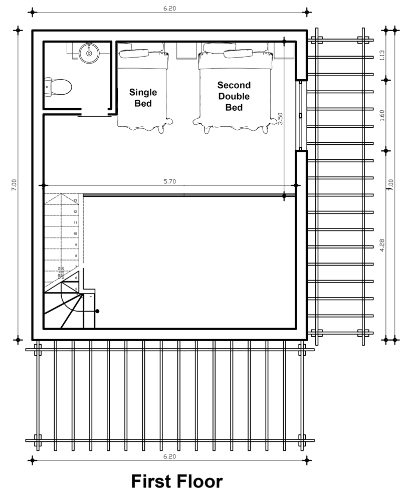 Poseidon Apartment floor plan, first floor
